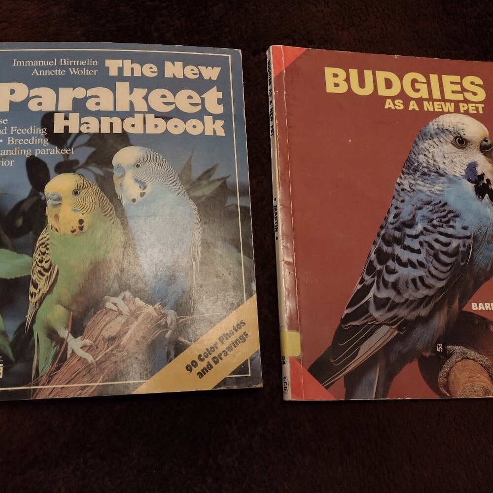 Lot of 2 Pet Budgie Parakeet Bird Care Feeding Health Breeding Behavior Books